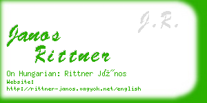 janos rittner business card